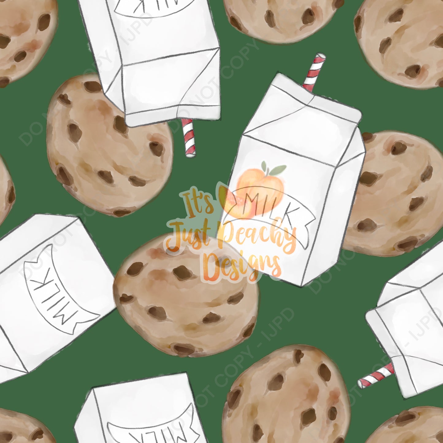 Watercolor Milk and Cookies - Multiple Colors