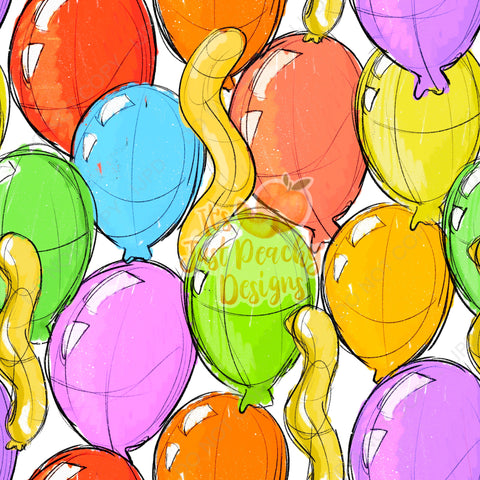 Multicolor Sketchy Balloons - Multiple Colors