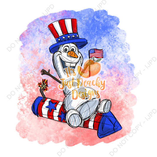 Patriotic Snowman PNG - Multiple Options