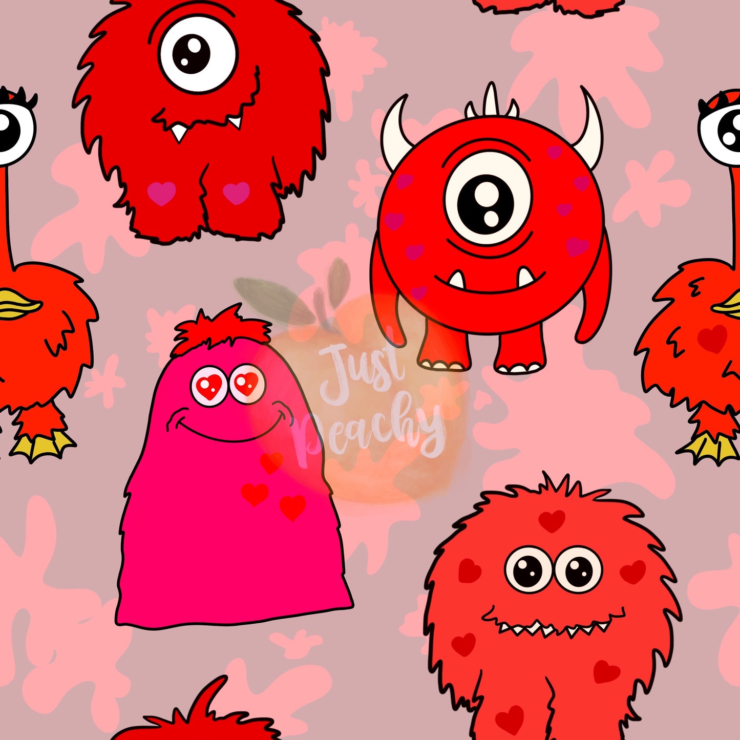 Red Love Monsters - Multiple Colors