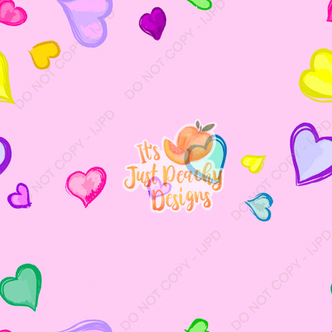 Add A Name File - Colorful Hearts- Multiple Colors