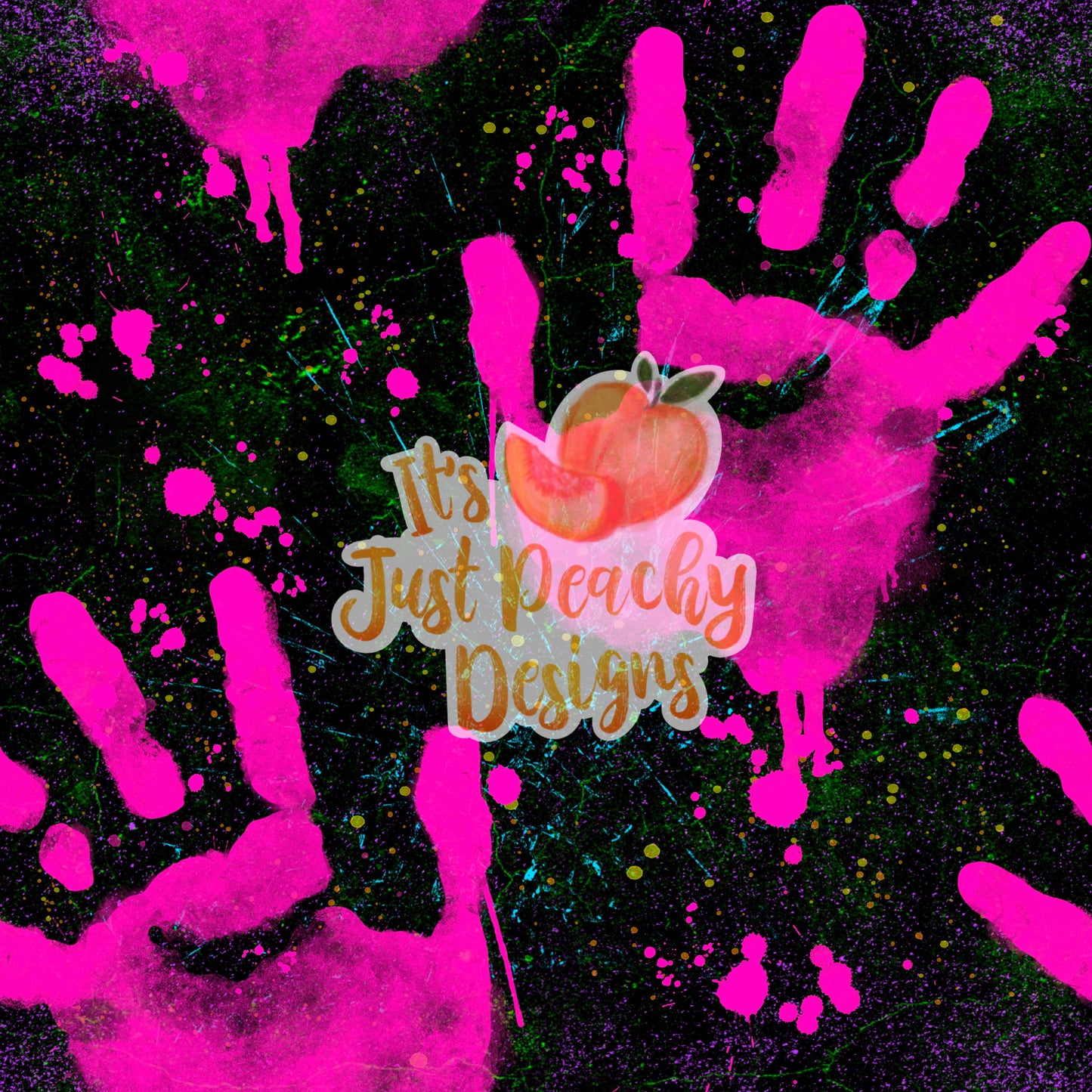 Neon Splatter Handprints - Multiple Colors