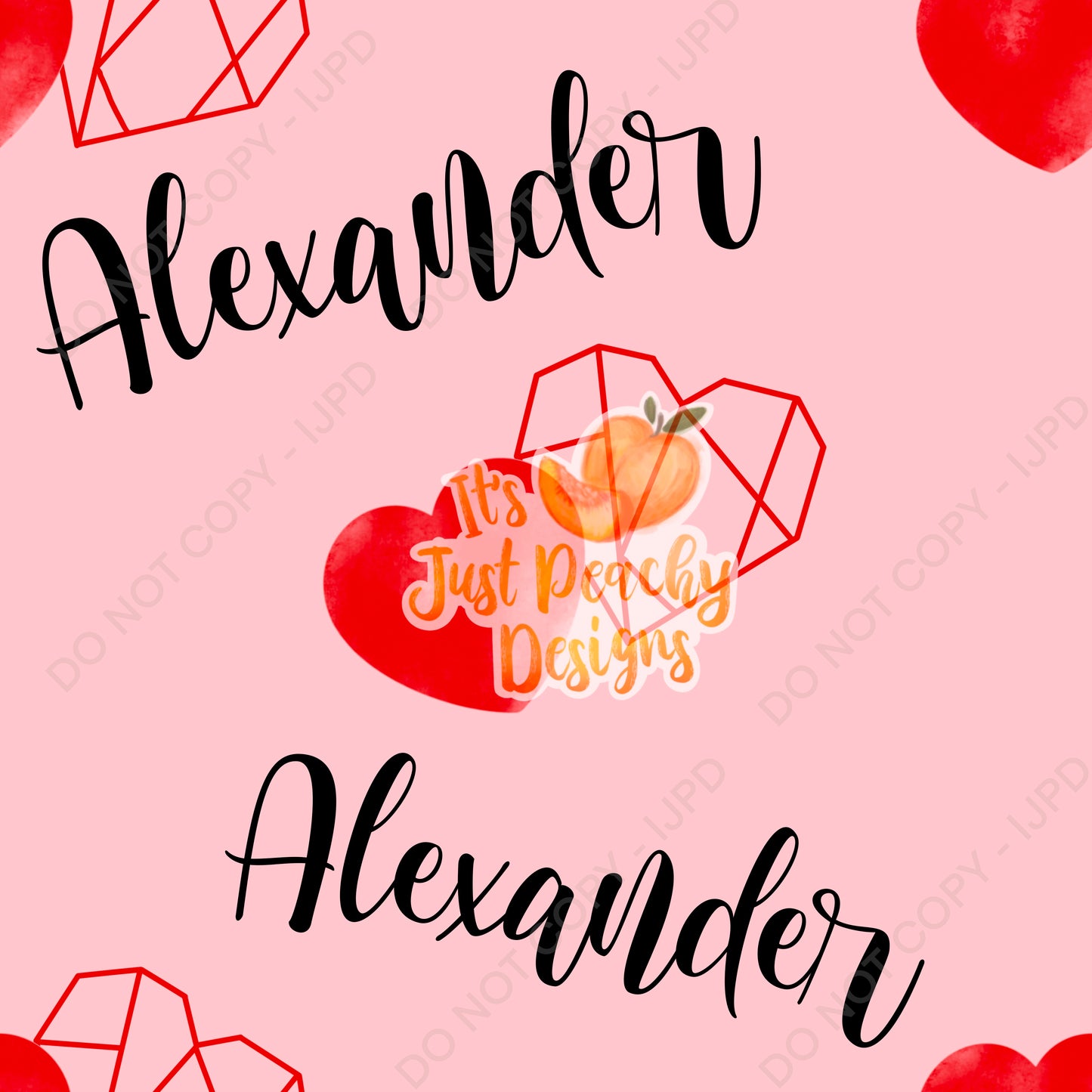 Add A Name File - Geometric Hearts - Multiple Colors