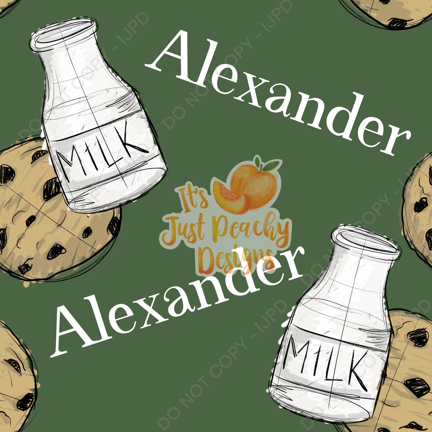 Add A Name File - Sketchy Milk and Cookies - Multiple Colors