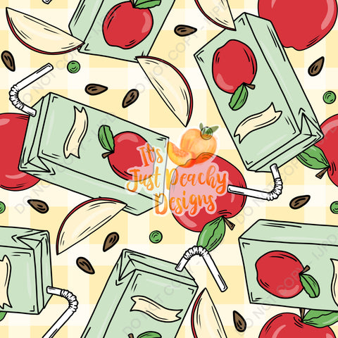 Plaid Apple Juice & Slices- Multiple Color Options
