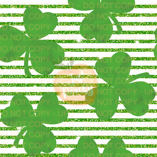 Shamrocks Glitter Stripes - Multiple Colors