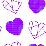 Purple Geometric Hearts- Multiple Colors
