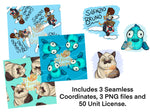 Coordinates Bundle Sketchy Sea Monsters- Includes 50 Yard License