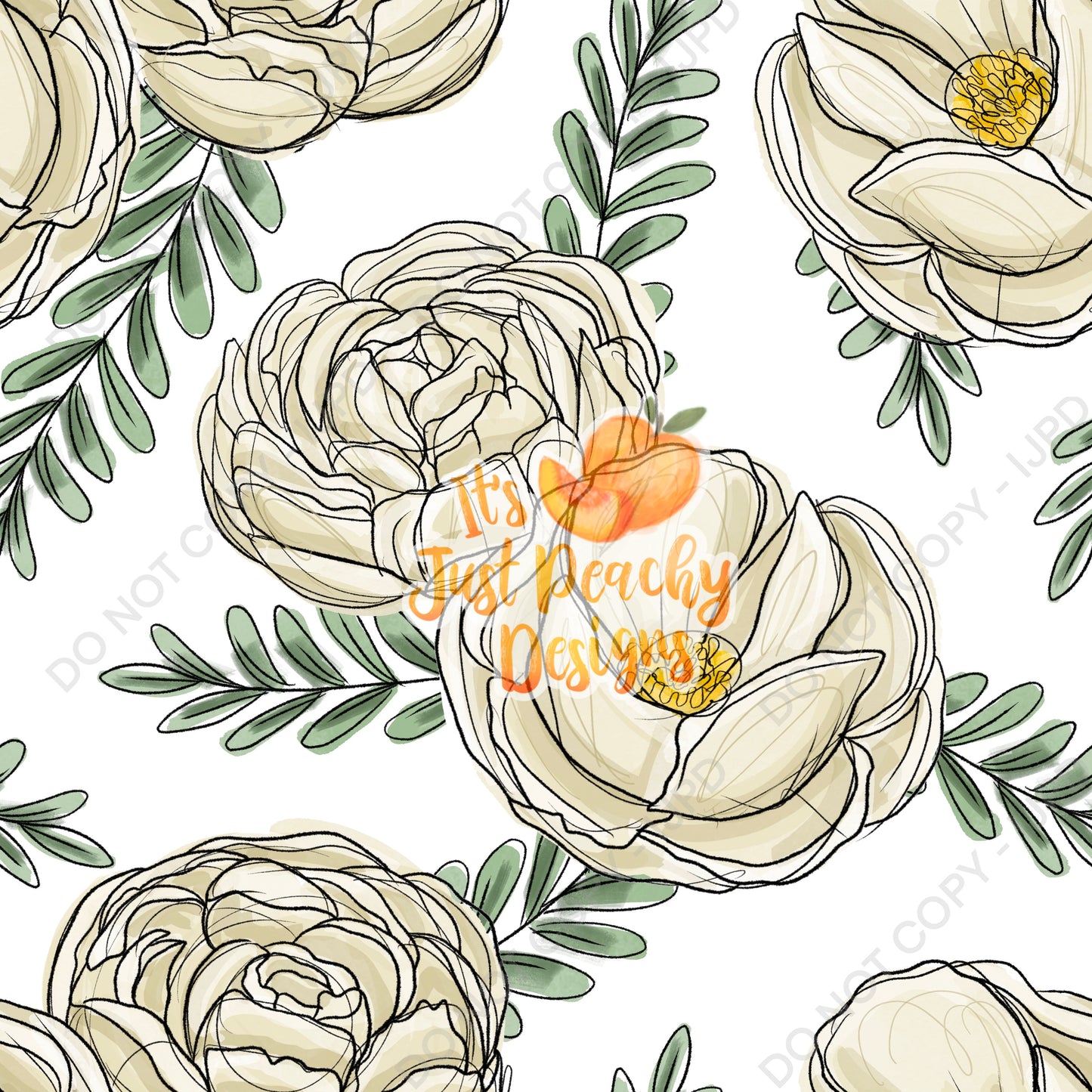 Peonies Floral -Multiple Color Options