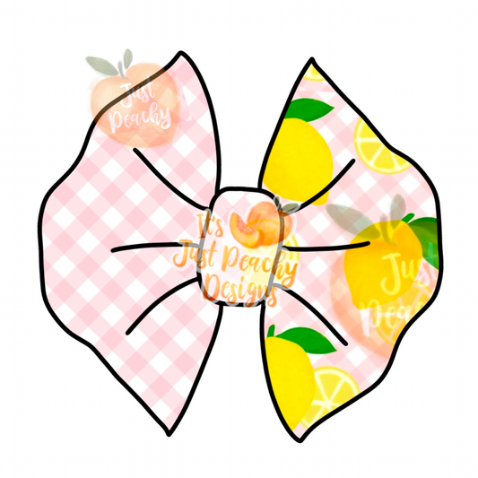 Half/Half Bows- Gingham Lemons