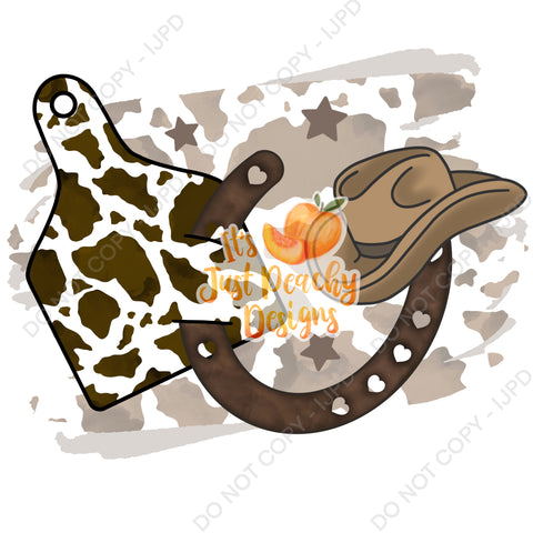 Horseshoe Cow Tag  PNG