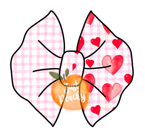 Half/Half - Pink Gingham Watercolor Hearts