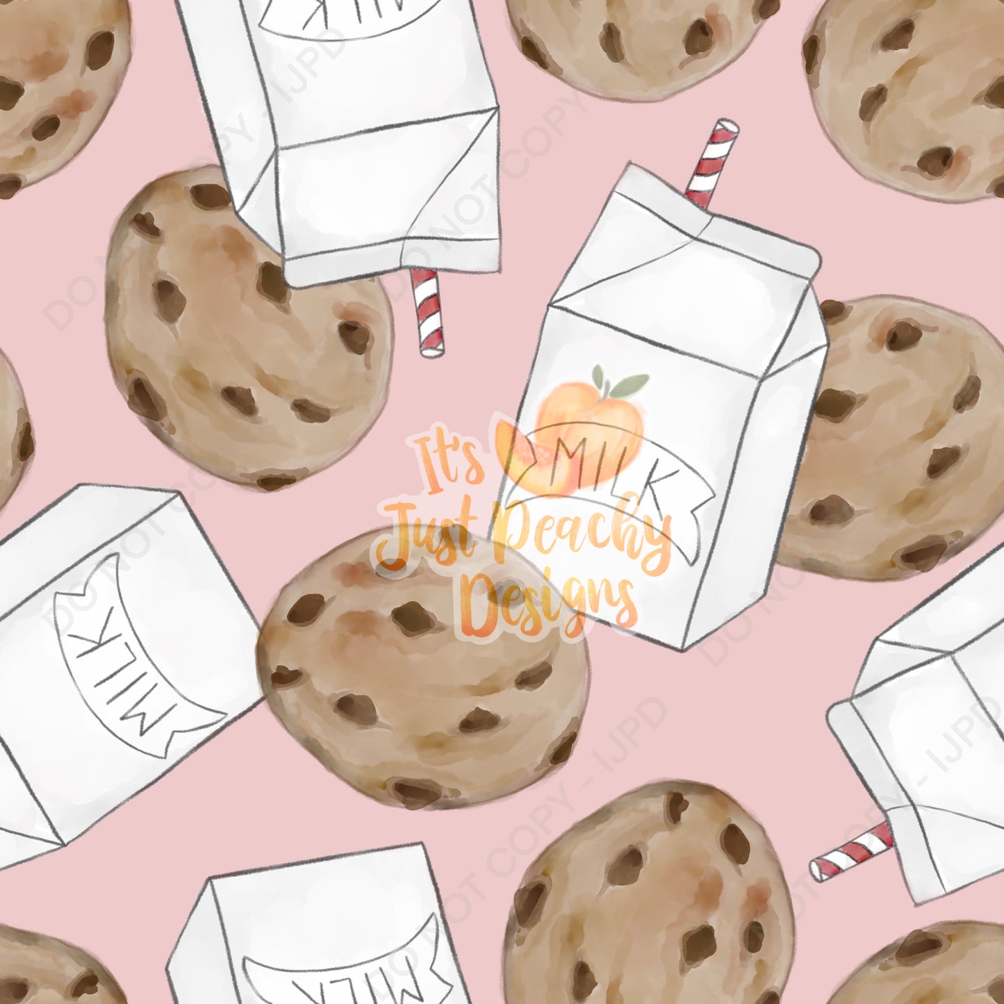 Watercolor Milk and Cookies - Multiple Colors