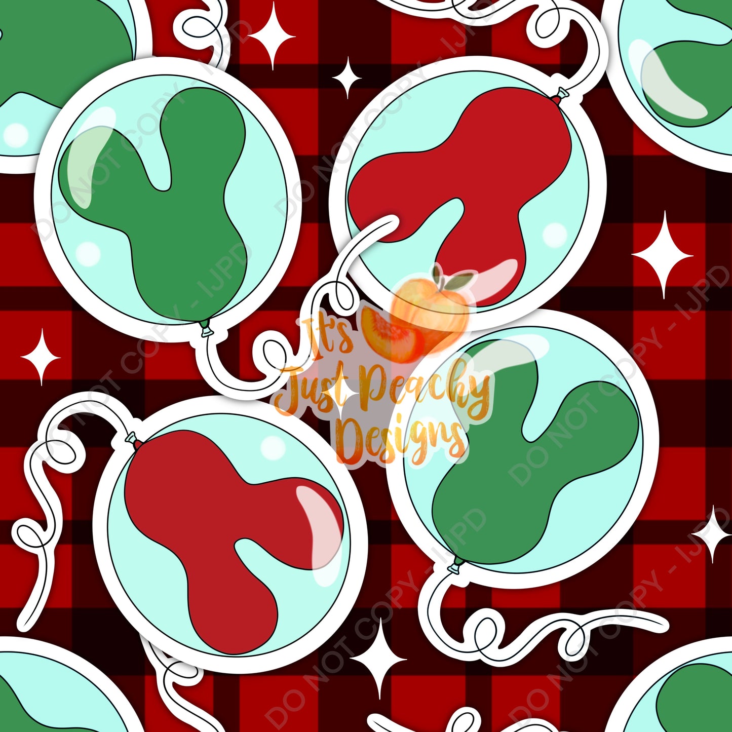 Christmas Sticker Balloons- Multiple Colors