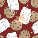 Watercolor Milk and Cookies - Multiple Colors