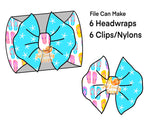 Half/Half Bows-  Flip Flops Starfish