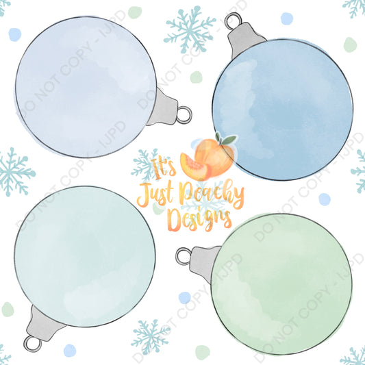 Watercolor Ornaments- Multiple Color Options