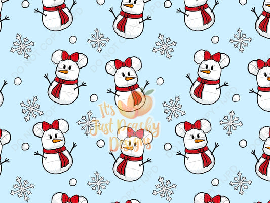 Bow Mouse Snowman