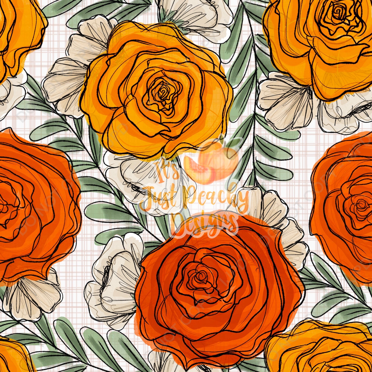 Orange Floral -Multiple Color Options