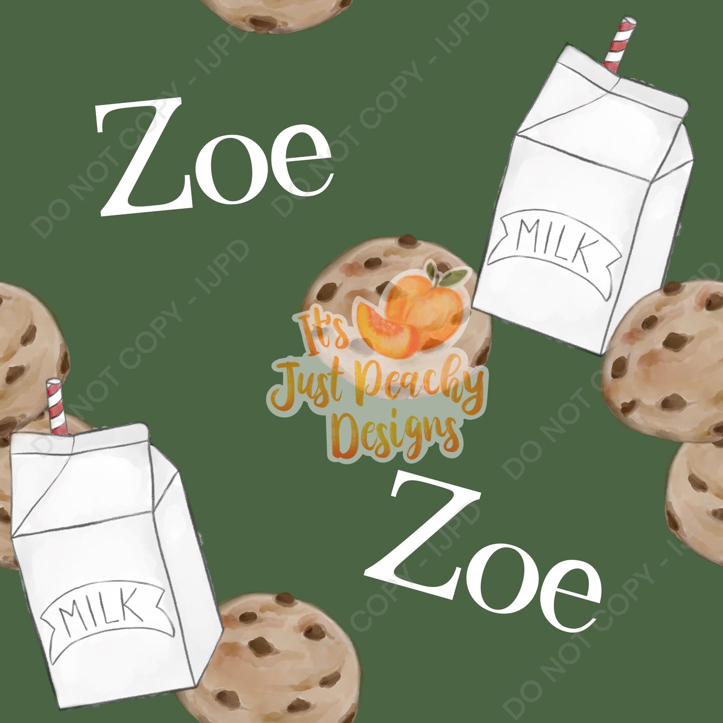 Add A Name File - Milk and Cookies - Multiple Colors