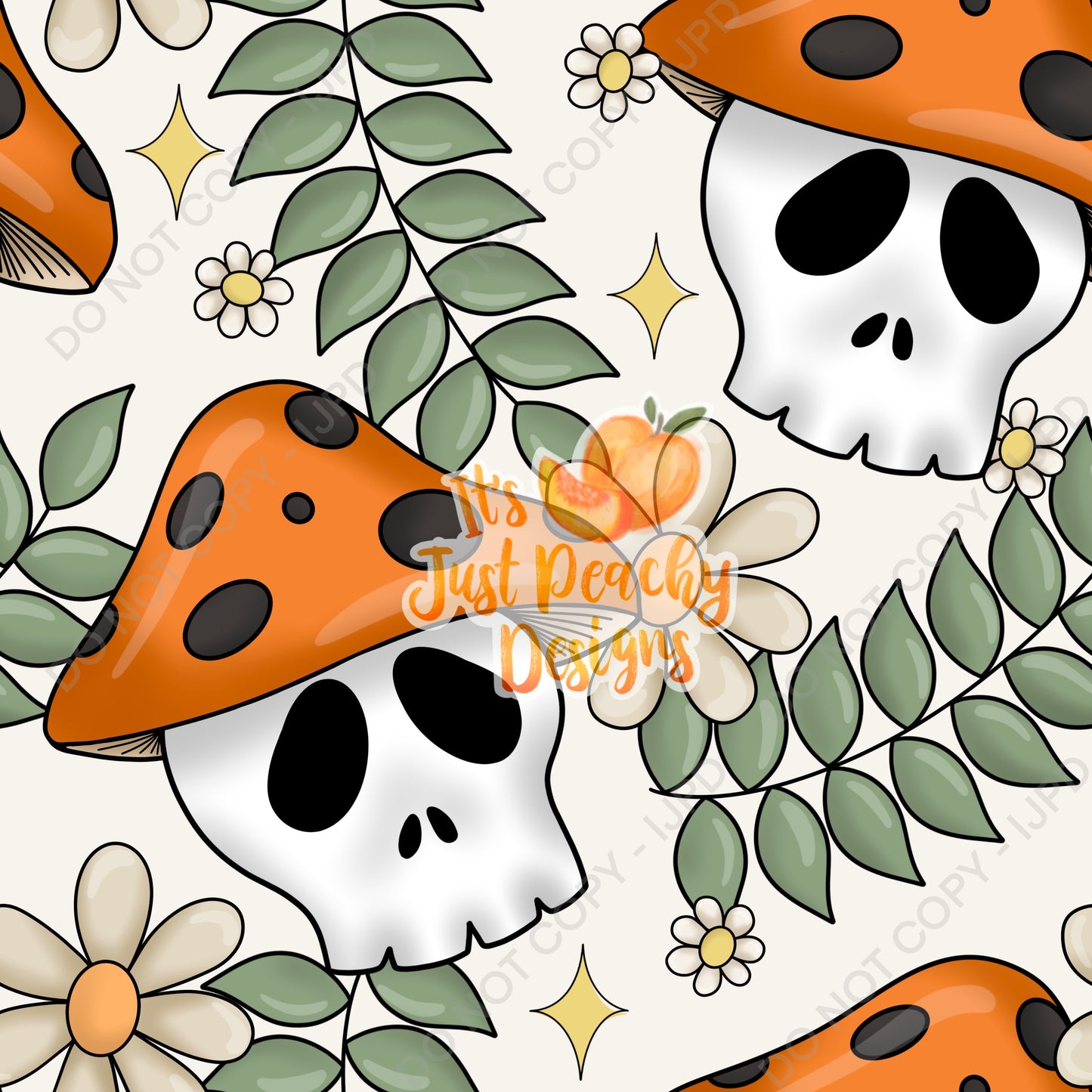 Mushroom Skull Floral- Multiple Colors