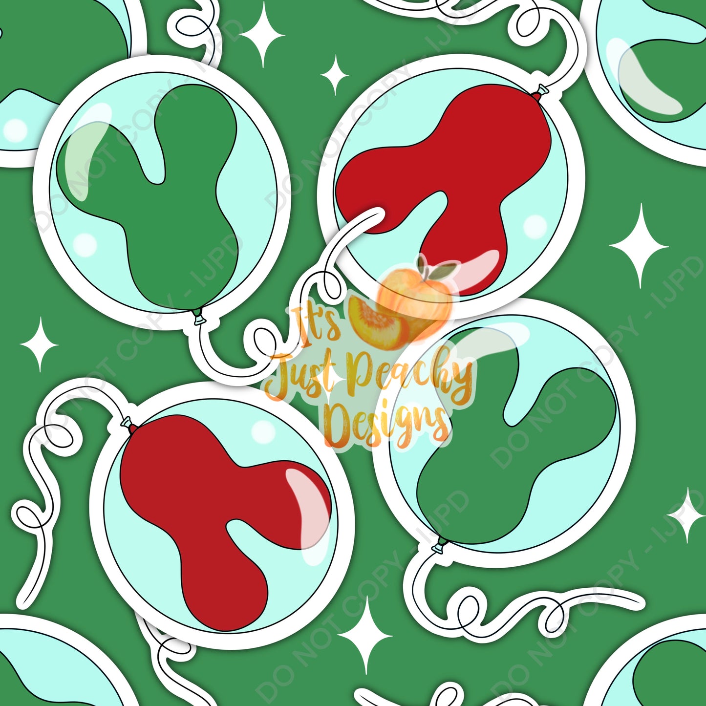 Christmas Sticker Balloons- Multiple Colors