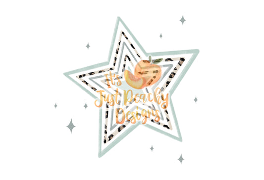 Boho Leopard Star PNG - Multiple Color Options