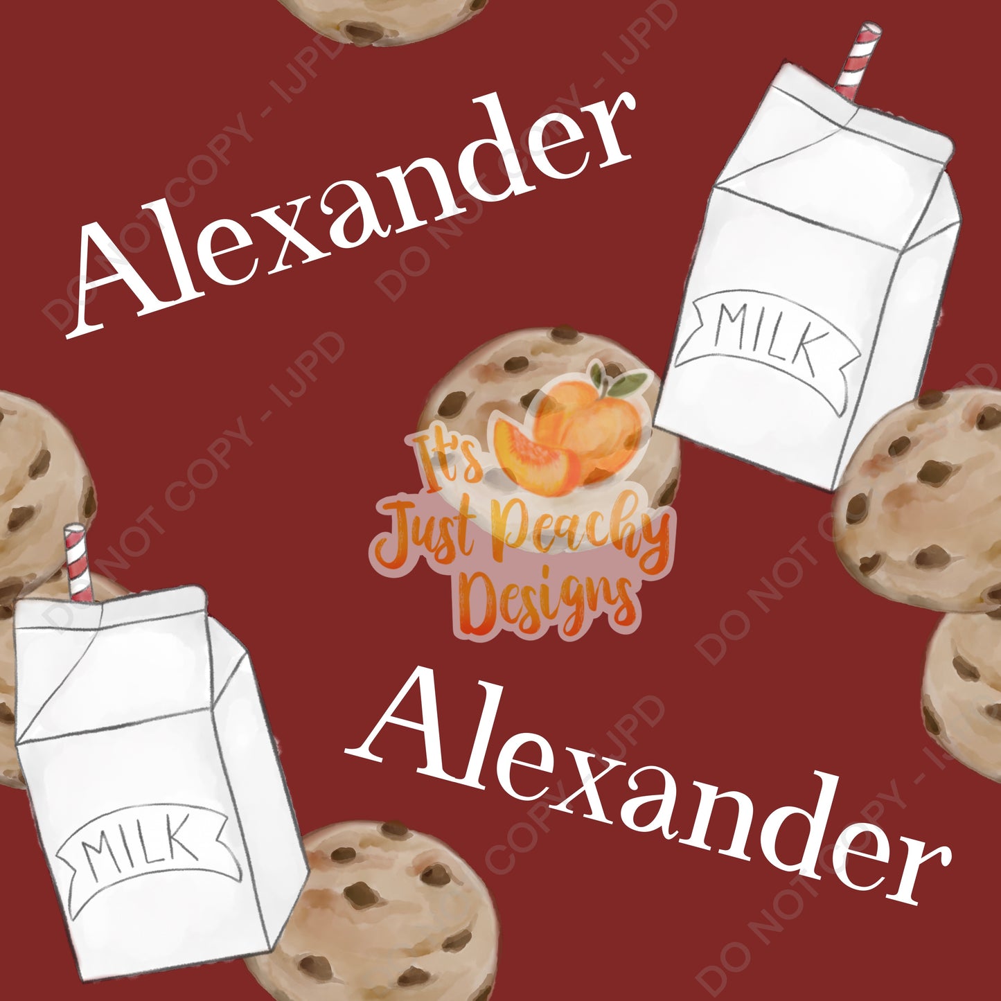 Add A Name File - Milk and Cookies - Multiple Colors