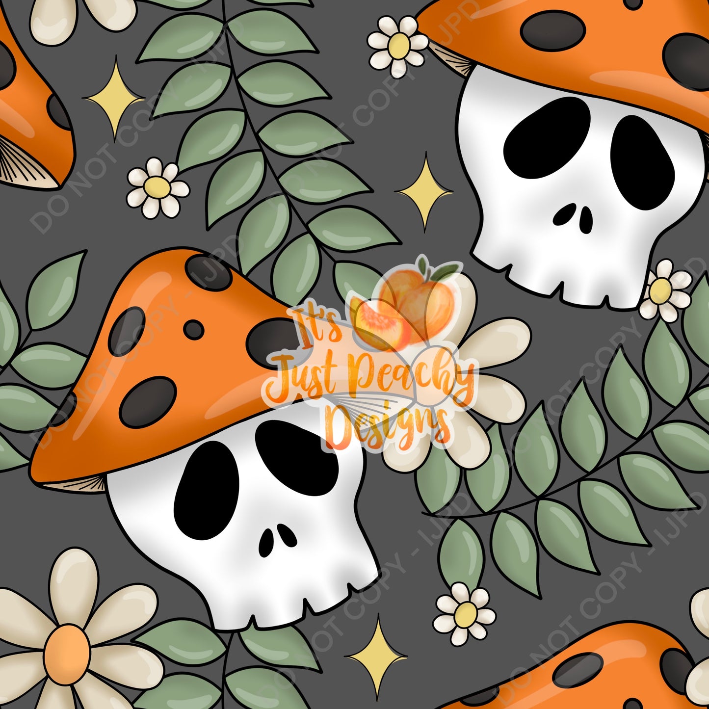 Mushroom Skull Floral- Multiple Colors