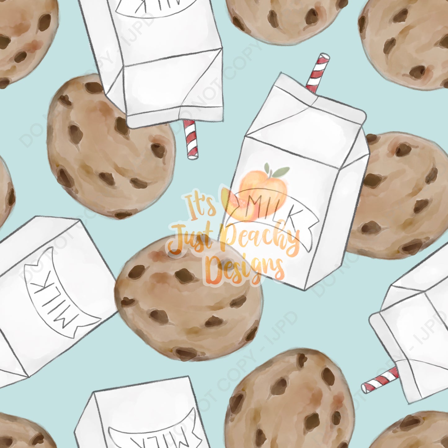 Watercolor Milk and Cookies - Multiple Colors