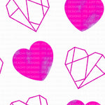 Pink Geometric Hearts- Multiple Colors