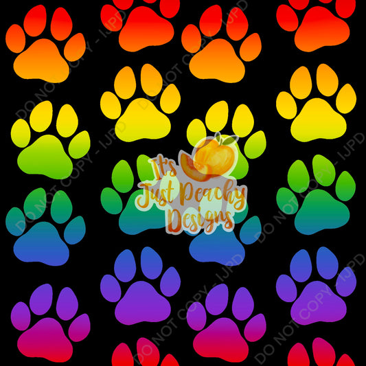 Rainbow Paw Prints - Multiple Variations