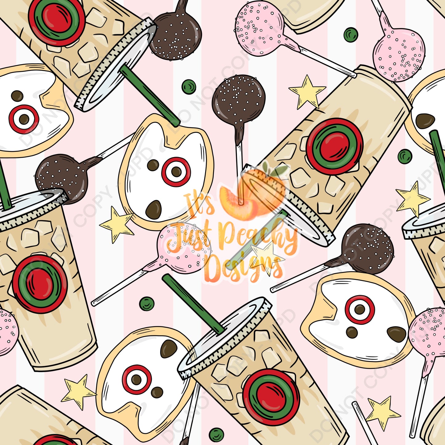 Coffee, Cookies & Cake Pops Stripes- Multiple Color Options