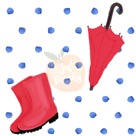 Red Rain Boots