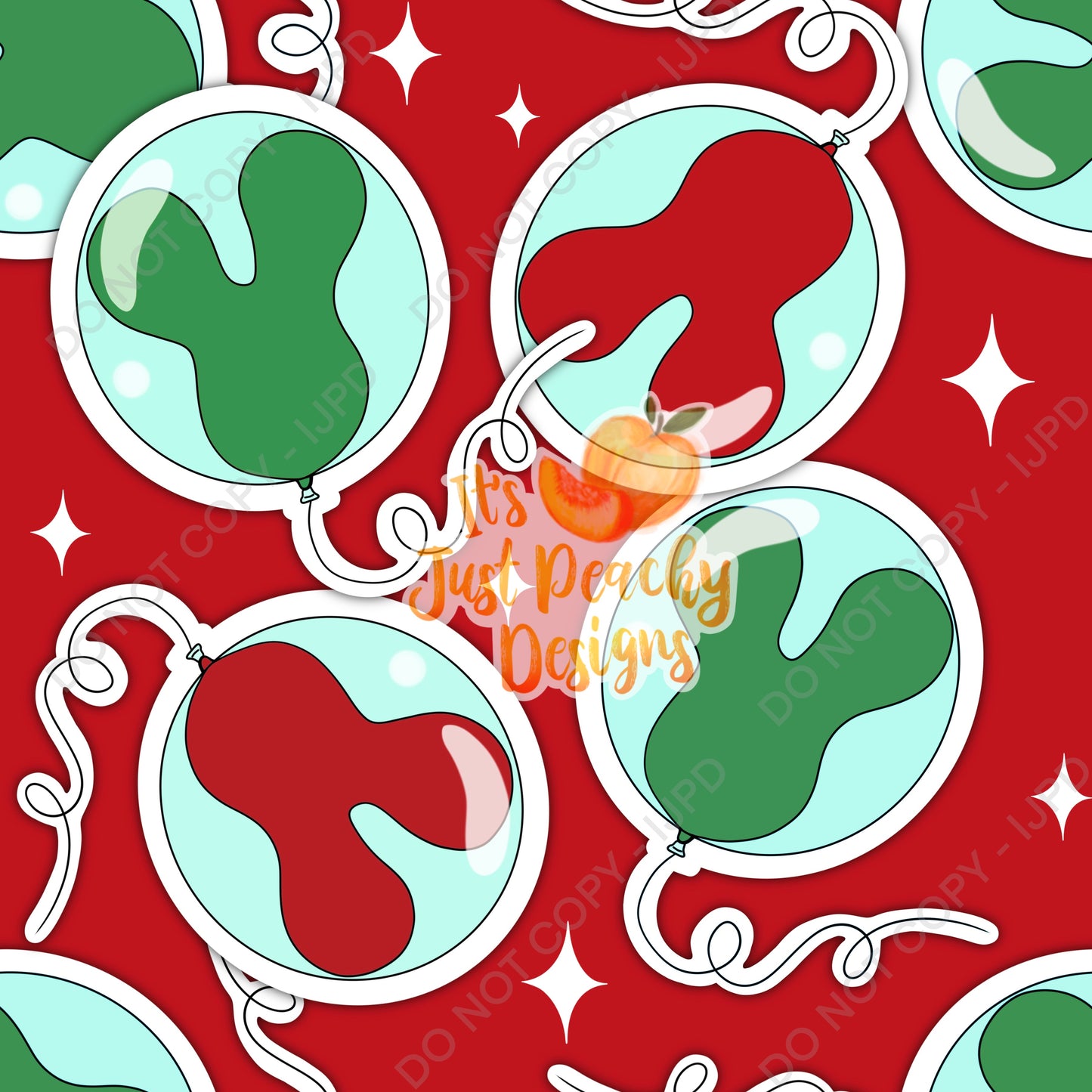 Christmas Sticker Balloons- Multiple Colors