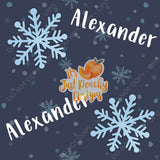 Add A Name File - snowflakes - Multiple Colors