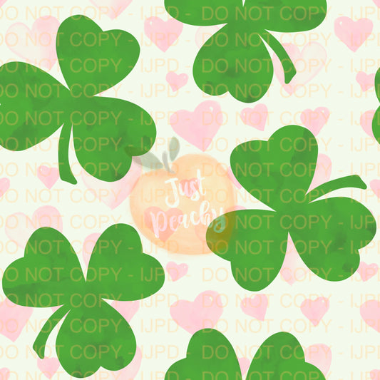 Pink Heart Shamrocks