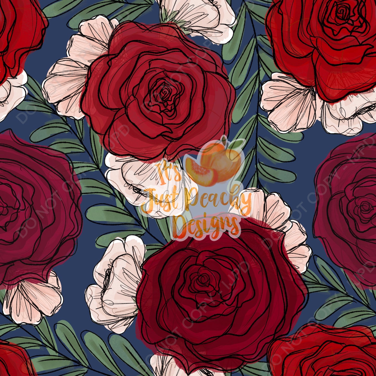 Red Roses Floral -Multiple Color Options