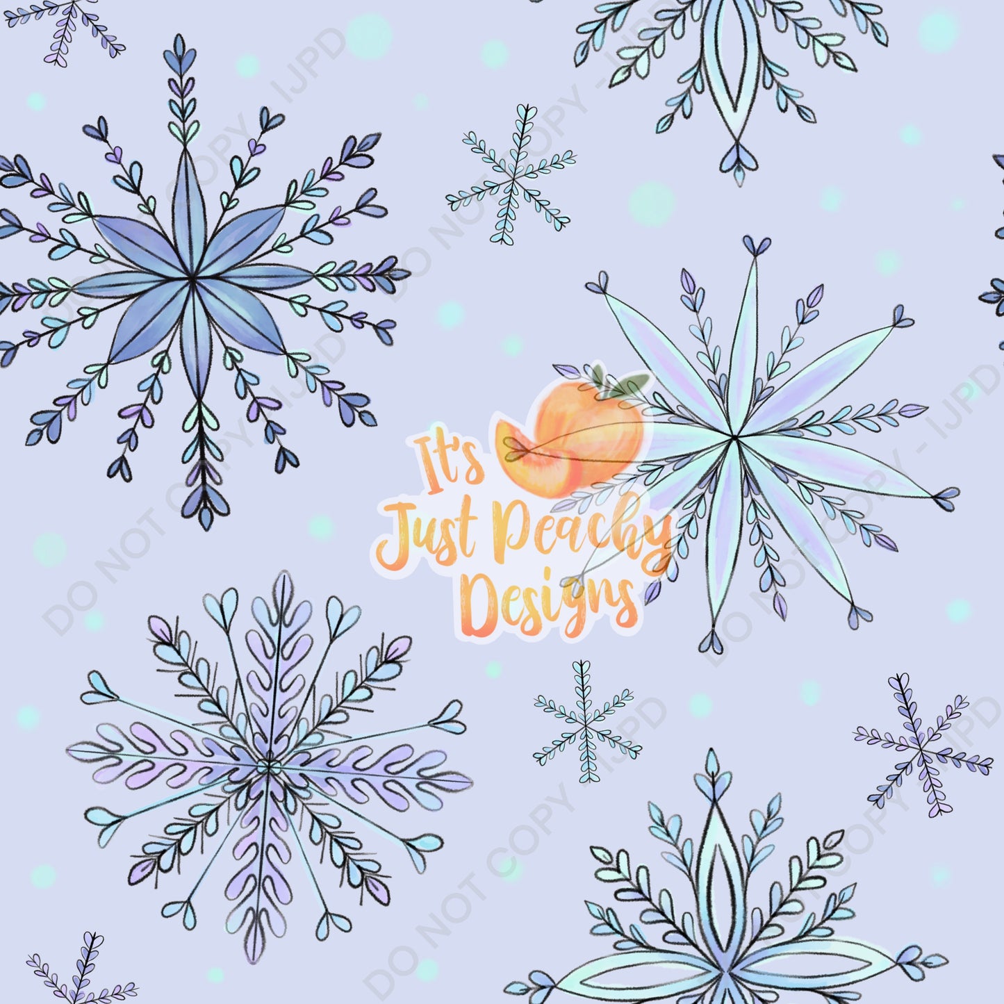 Watercolor Snowflakes - Multiple Color Options