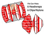 Half/Half Bows -  Merry Vibes - Candy Cane Stripes