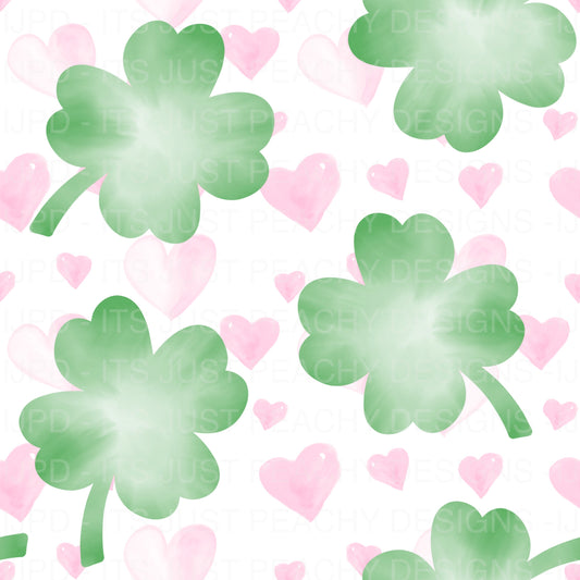 Pink Heart Clovers