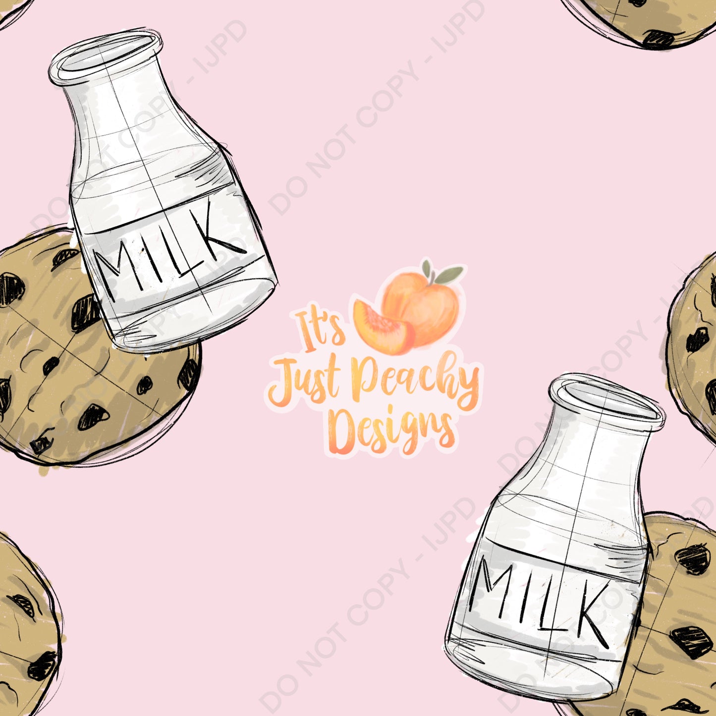 Add A Name File - Sketchy Milk and Cookies - Multiple Colors