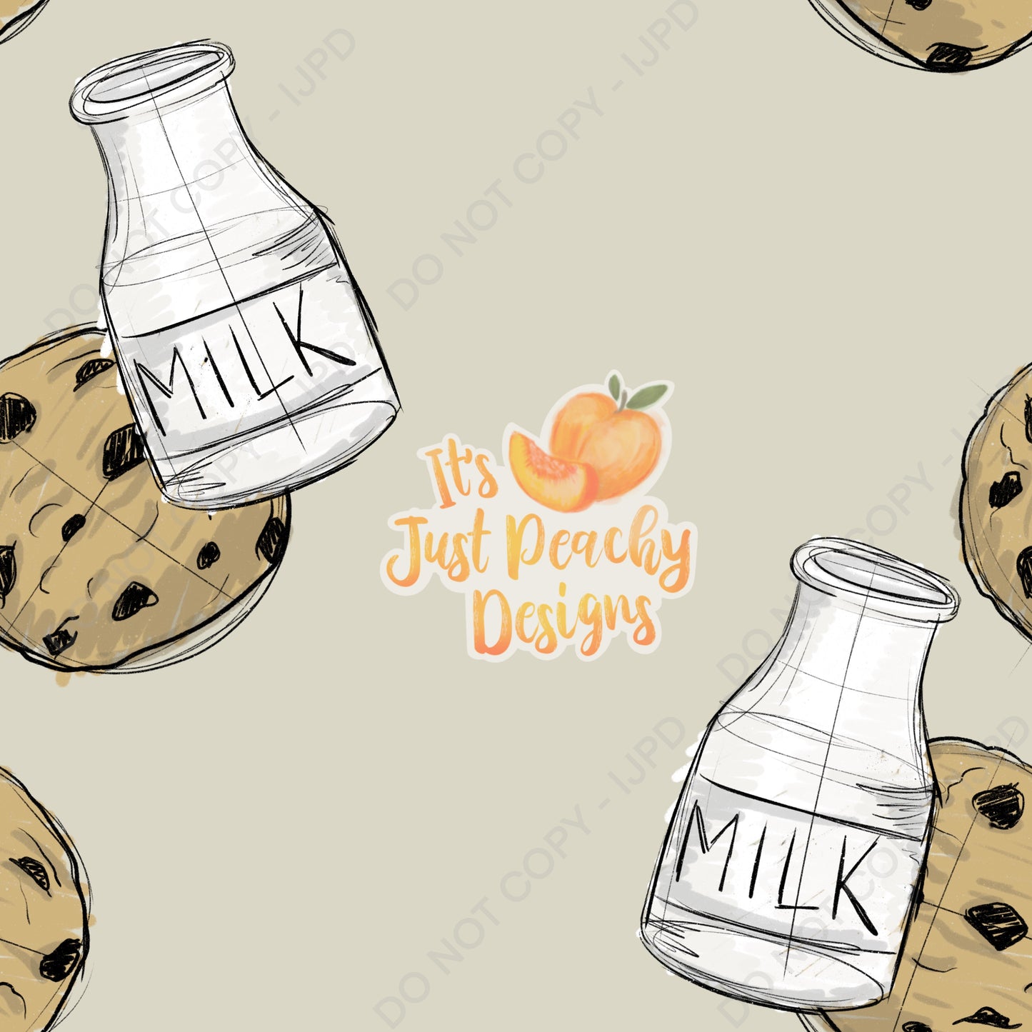 Add A Name File - Sketchy Milk and Cookies - Multiple Colors