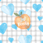 Blue Watercolor Hearts Gingham